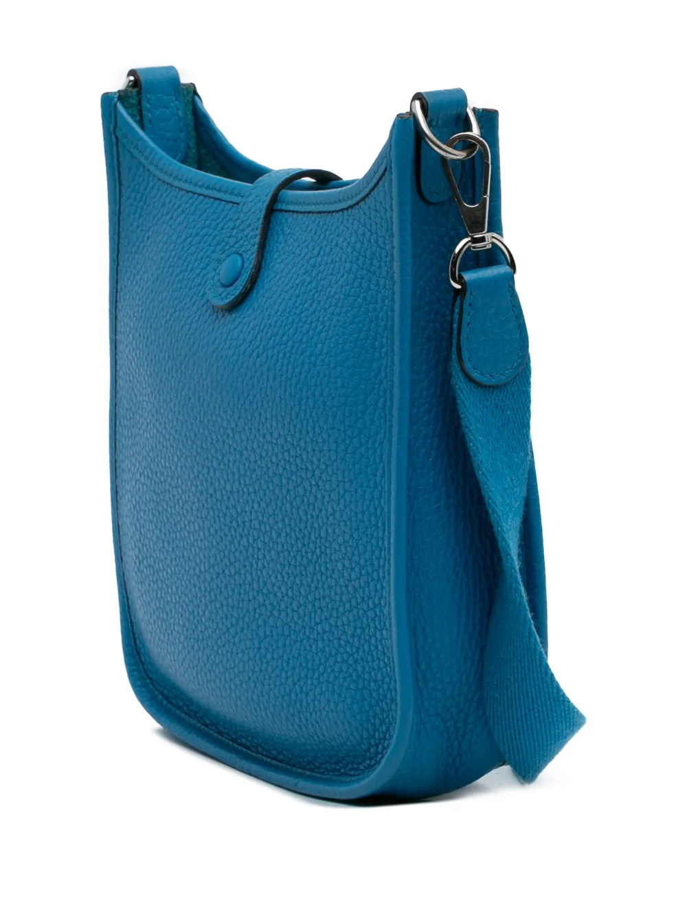 Pre-owned Hermes 2017 Clemence Evelyne Tpm 16 Crossbody Bag In Blue