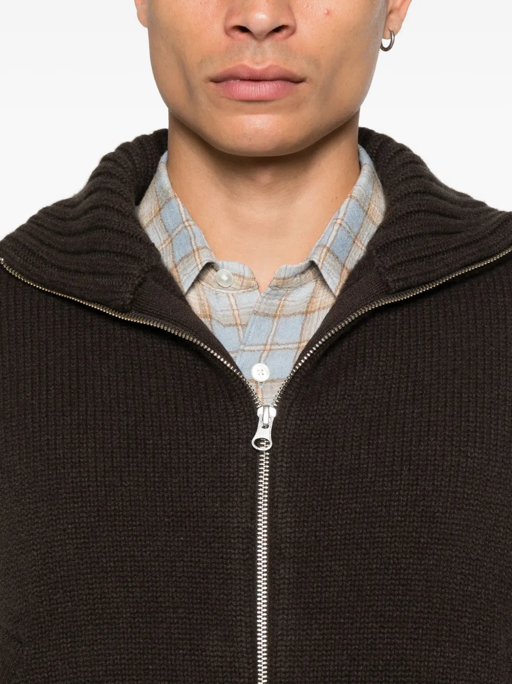 Extreme Cashmere Zip-up Cashmere Cardigan In Brown