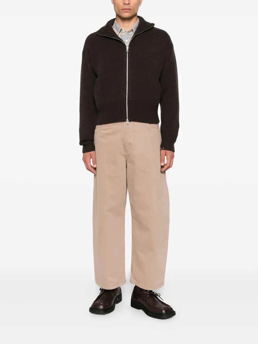 Extreme Cashmere Zip-up Cashmere Cardigan In Brown