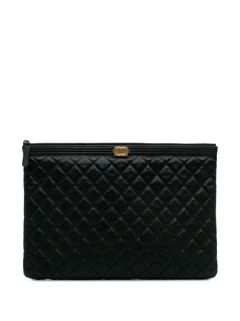CHANEL Pre-Owned 2018-2019 Large Lambskin Boy O Case clutch bag