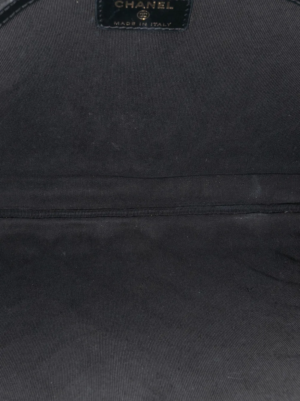 Pre-owned Chanel 2018-2019 Large Lambskin Boy O Case Clutch Bag In Black