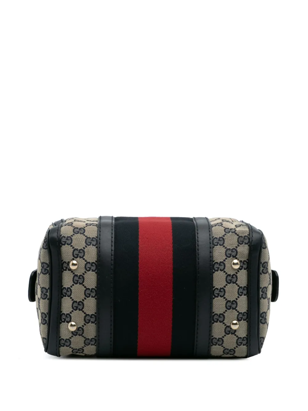 Pre-owned Gucci 2016-2025 Small Gg Canvas Web Joy Boston Bag Satchel In Brown
