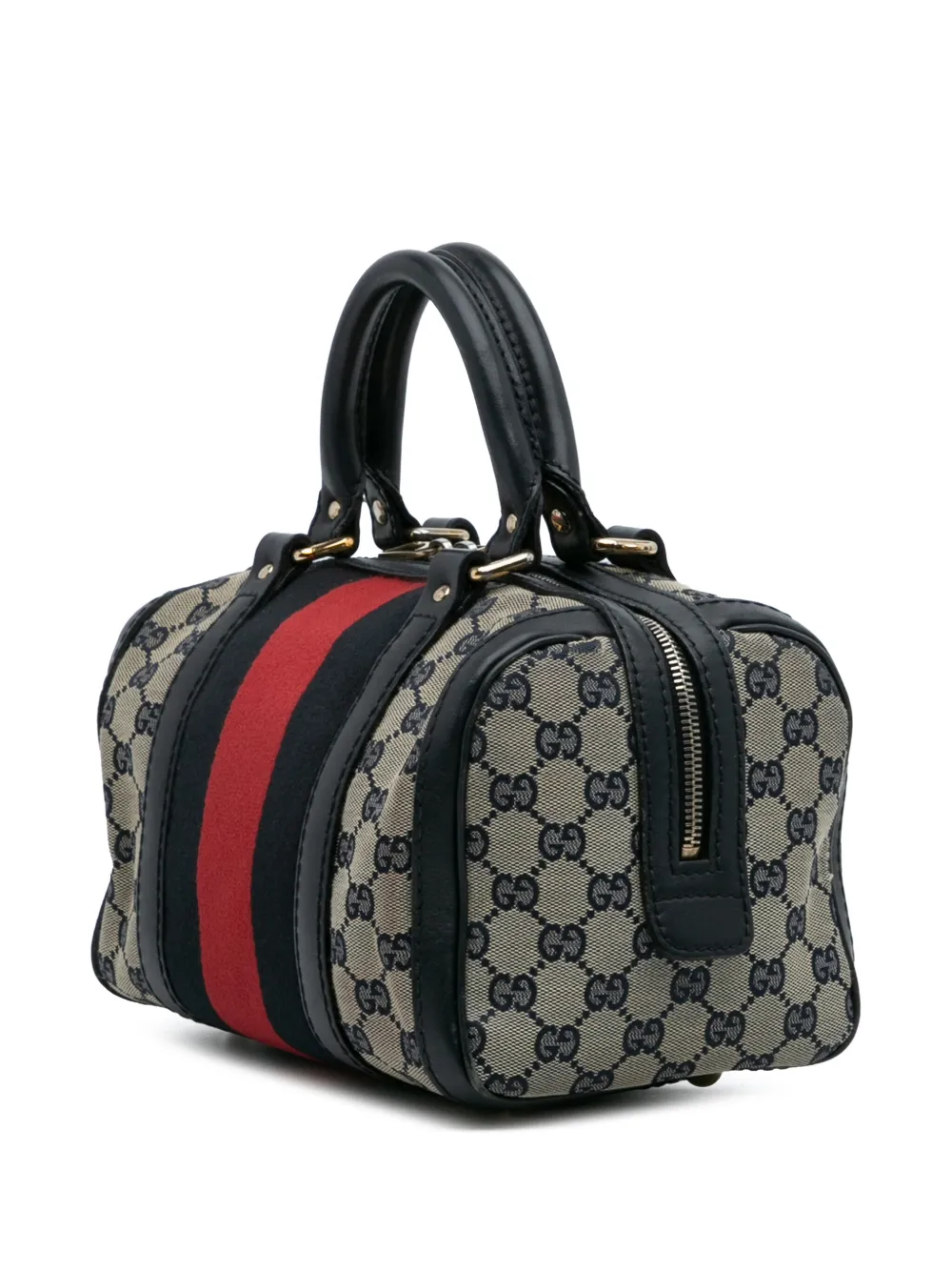 Pre-owned Gucci 2016-2025 Small Gg Canvas Web Joy Boston Bag Satchel In Brown