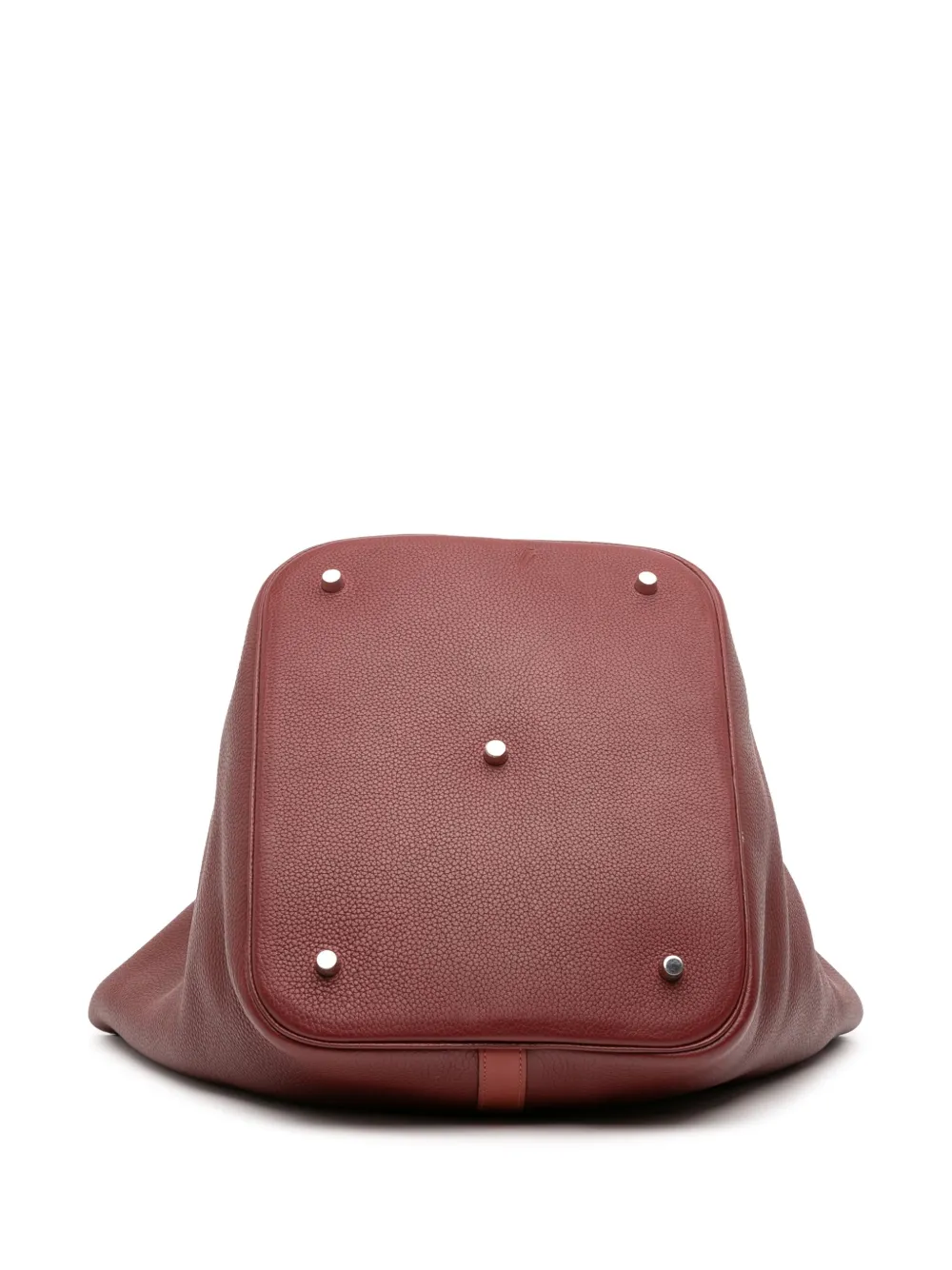 Pre-owned Hermes 2014 Bicolor Clemence And Swift Picotin Lock 31 Handbag In Red