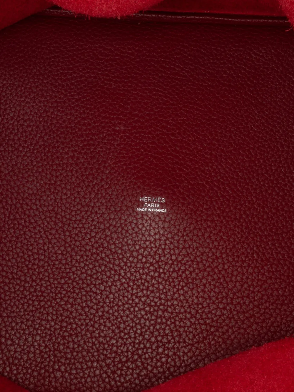 Pre-owned Hermes 2014 Bicolor Clemence And Swift Picotin Lock 31 Handbag In Red