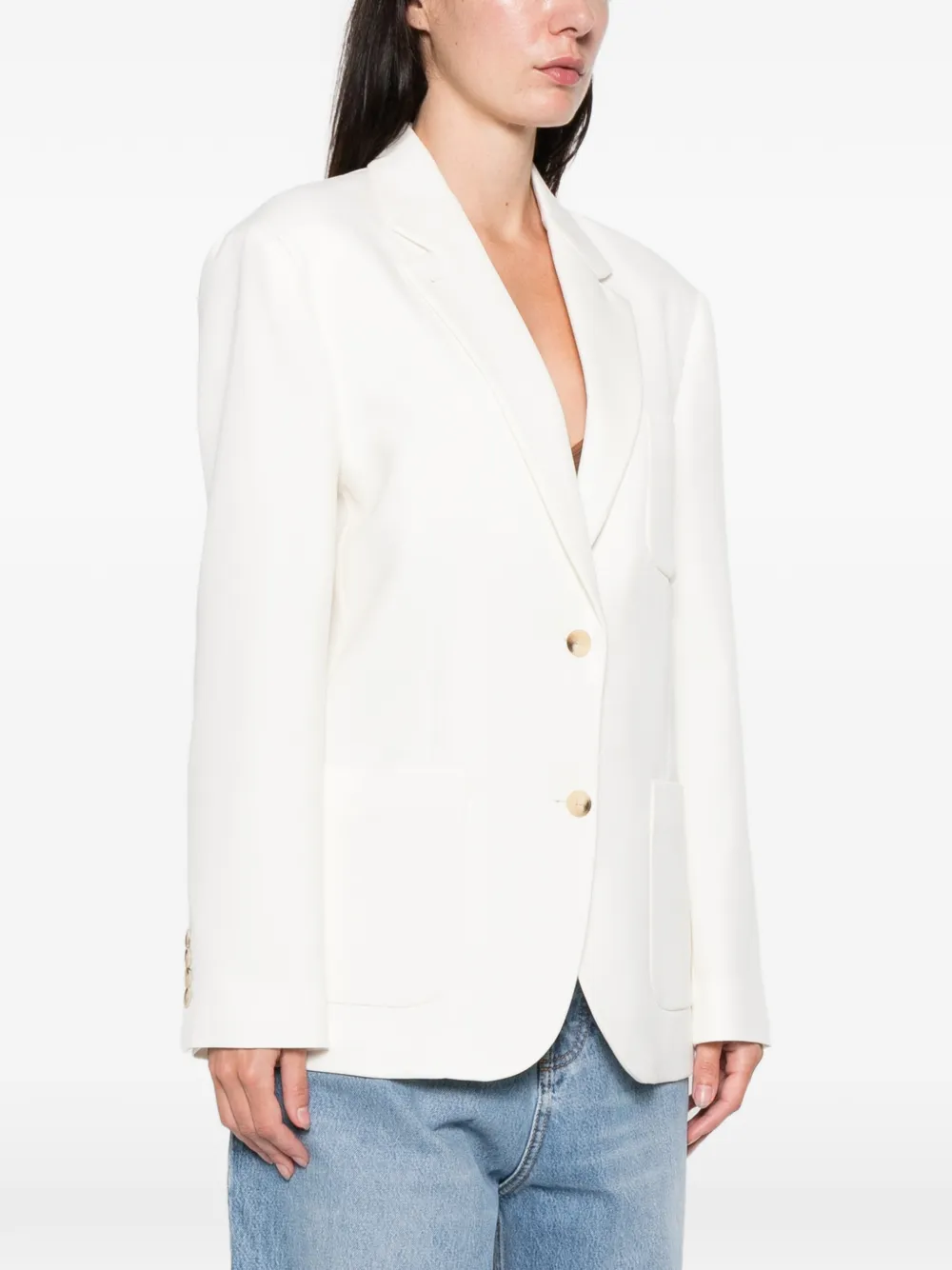 Lacoste Blazer met zak en knoop Wit