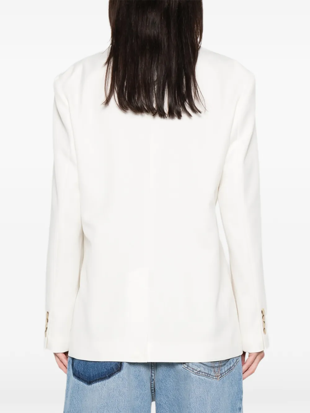 Lacoste Blazer met zak en knoop Wit