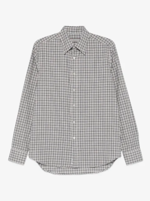 Canali camisa de algodón con cuadros estampados