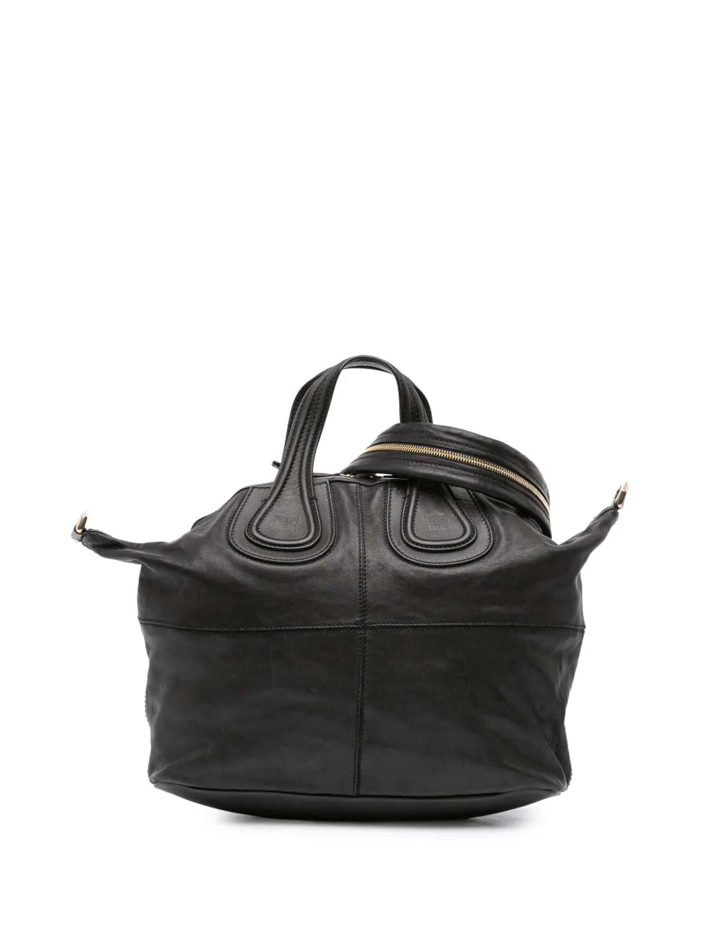 Pre-owned Givenchy 2012 Medium Lambskin Nightingale Satchel In Black