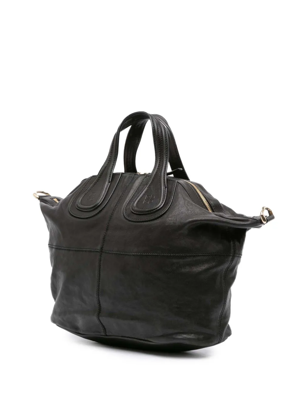 Pre-owned Givenchy 2012 Medium Lambskin Nightingale Satchel In Black