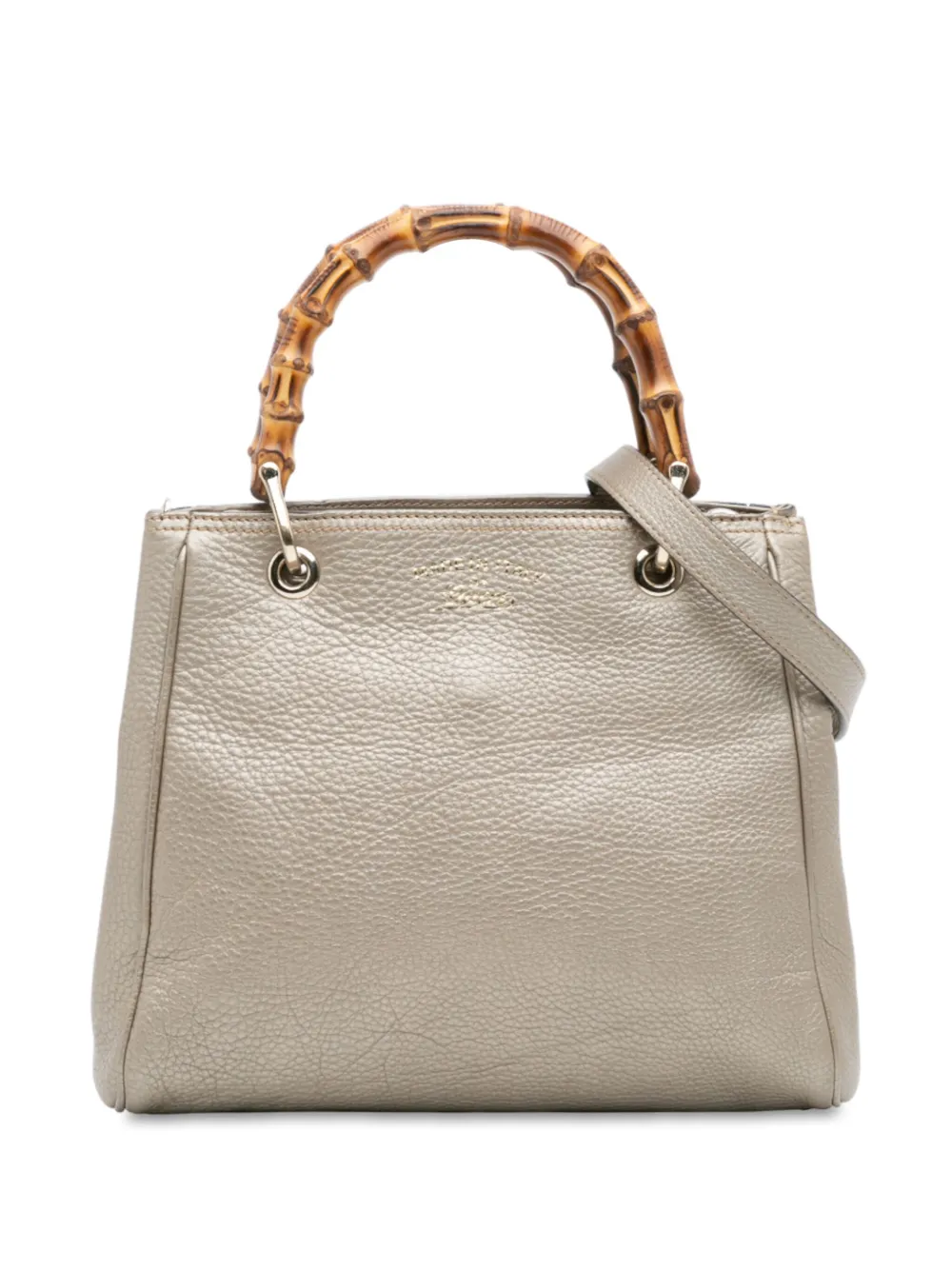 Gucci Pre-Owned 2016-2025 スモール カーフスキン バンブー ショッパー サッチェルバッグ - ゴールドトーン