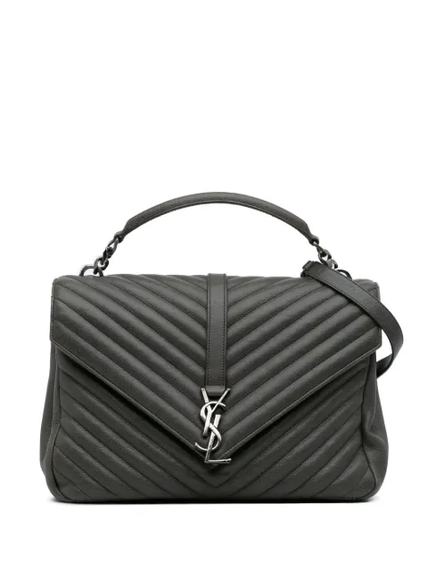 Saint Laurent Pre-Owned 2016 Large Chevron Sheepskin Monogram College Bag satchel
