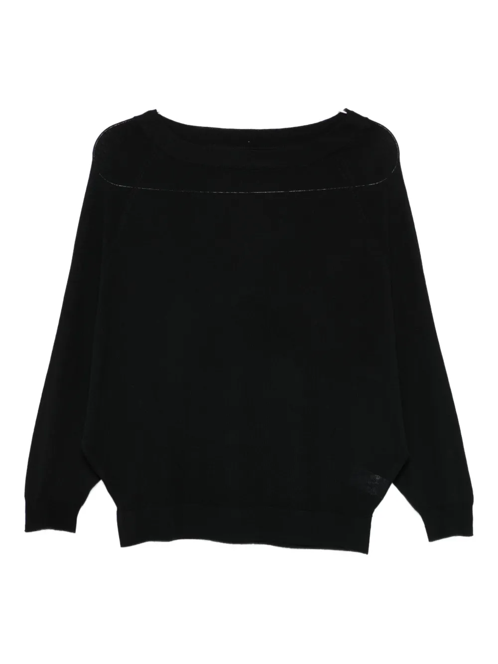 Majestic Merino Wool Sweatshirt In Black