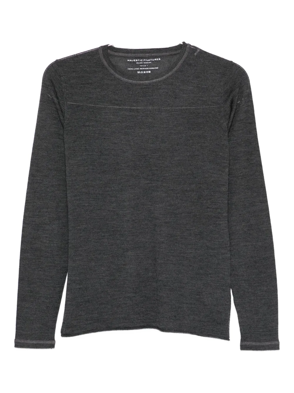 Majestic Merino Wool T-shirt In Brown