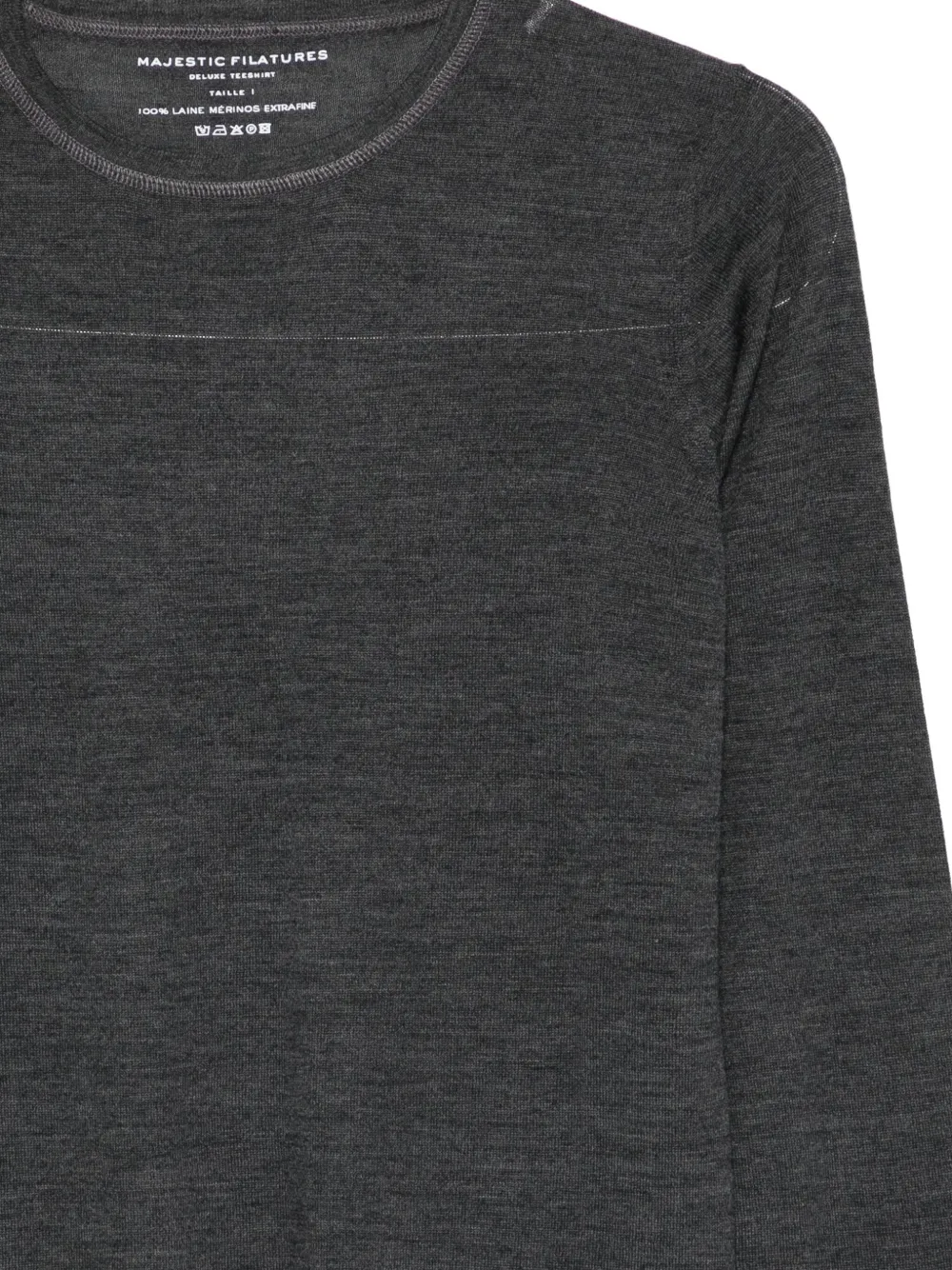 Majestic Merino Wool T-shirt In Brown