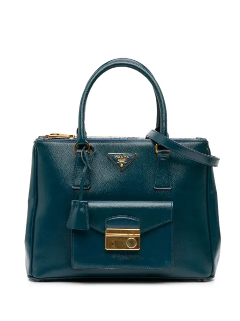 Prada Pre-Owned 2010-2025 Saffiano Vernice Galleria Double Zip Front Pocket satchel