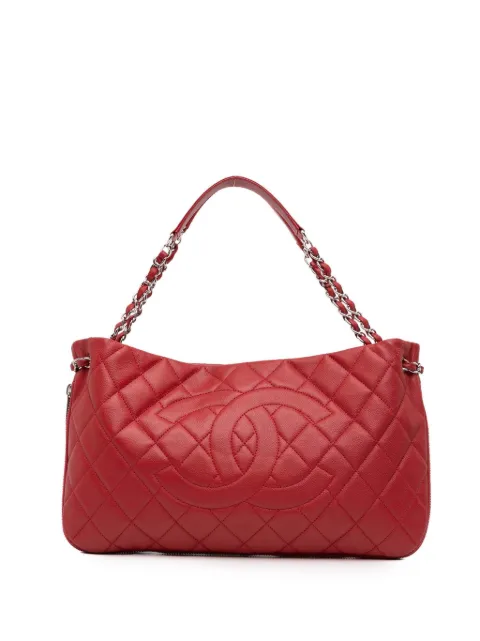 CHANEL Pre-Owned tote de piel caviar capitonada con cierre y diseño extensible 2011