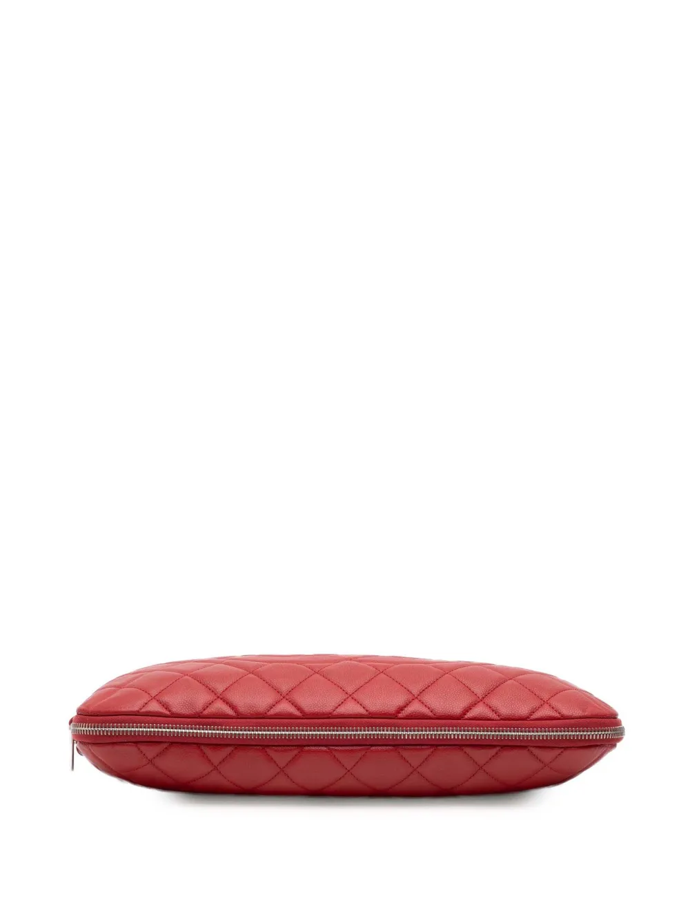 Pre-owned Chanel 2011 Quilted Caviar Expandable Zip Tote Bag In Red