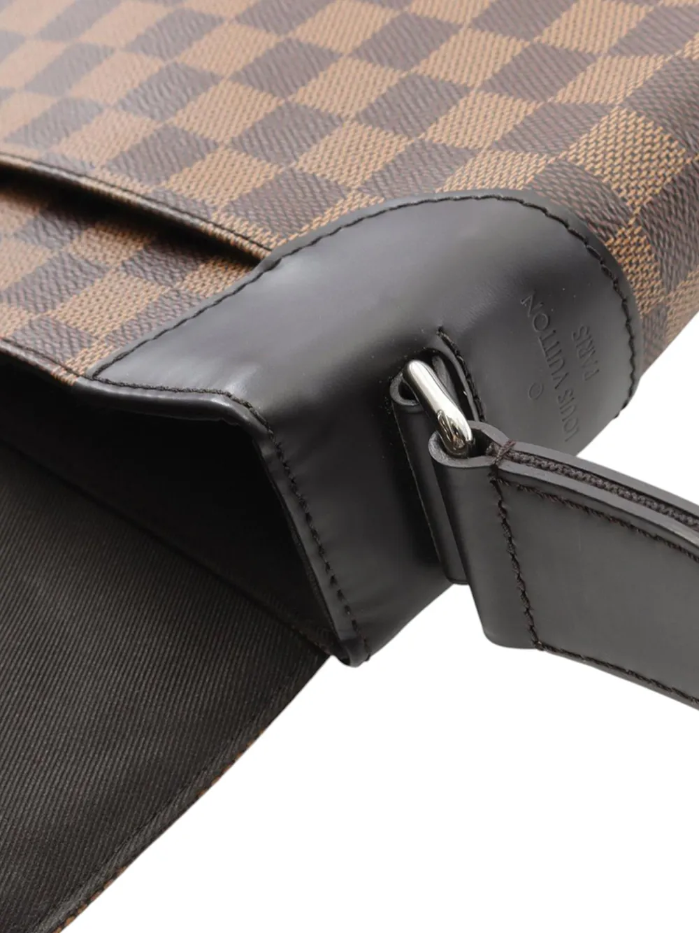 Pre-owned Louis Vuitton 2017 Damier Ebene District Mm Crossbody Bag In Brown