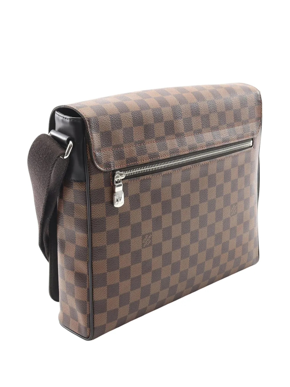 Pre-owned Louis Vuitton 2017 Damier Ebene District Mm Crossbody Bag In Brown