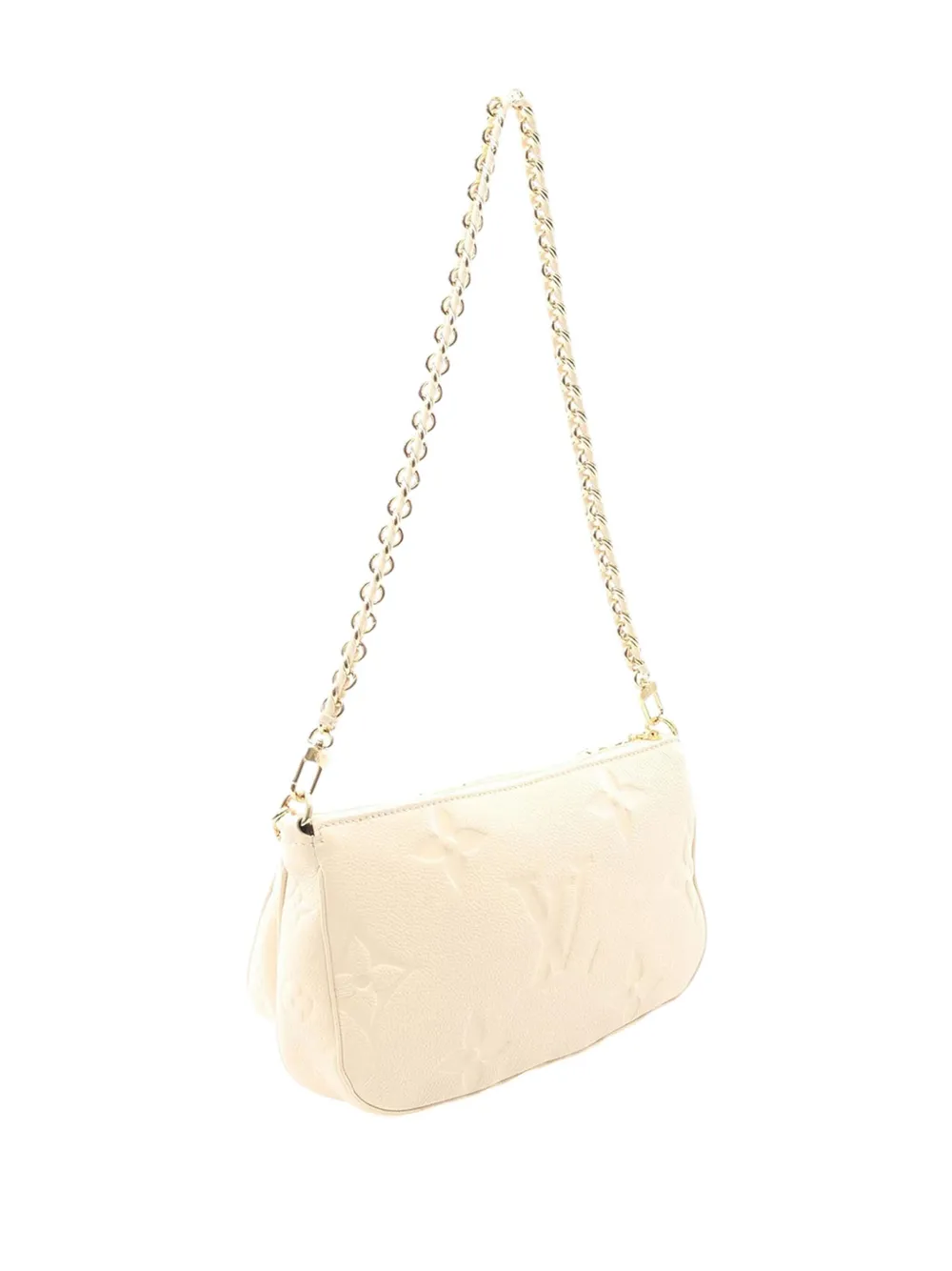 Pre-owned Louis Vuitton 2021-2025 Monogram Giant Empreinte Multi Pochette Accessoires Satchel In White