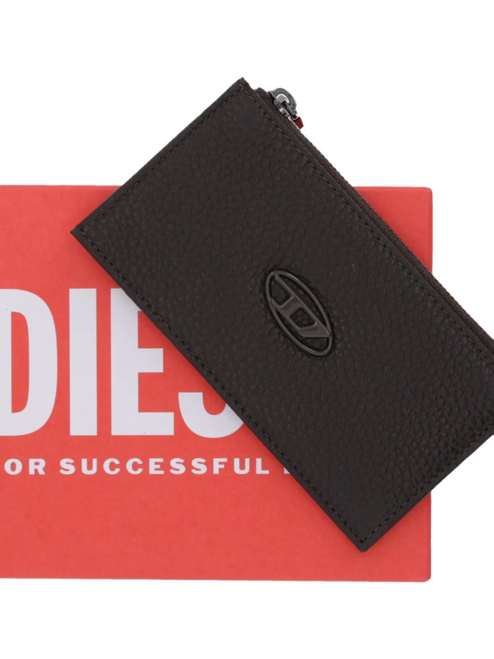 Diesel Portemonnee met logoplakkaat Bruin