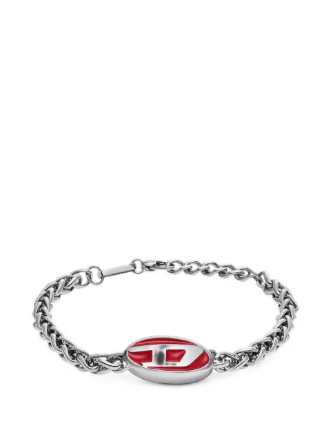 Diesel logo-plaque wheat-chain bracelet