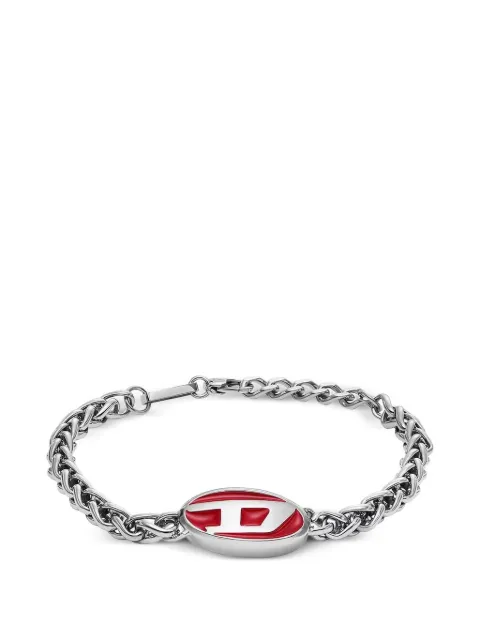 Diesel logo-plaque wheat-chain bracelet