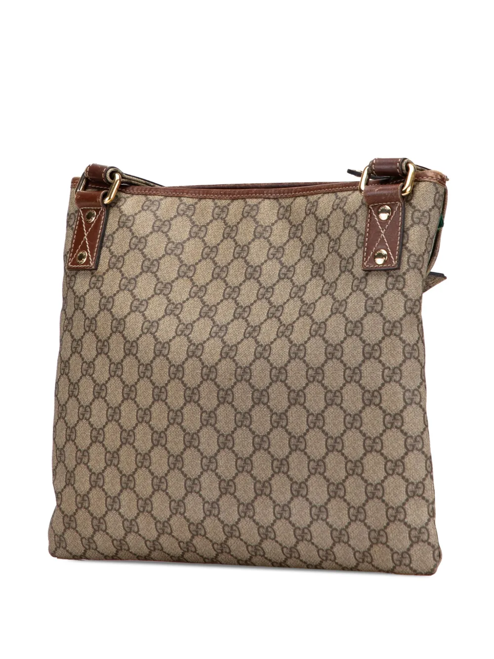 Pre-owned Gucci 2000-2015 Gg Supreme Web Crossbody Bag In Brown