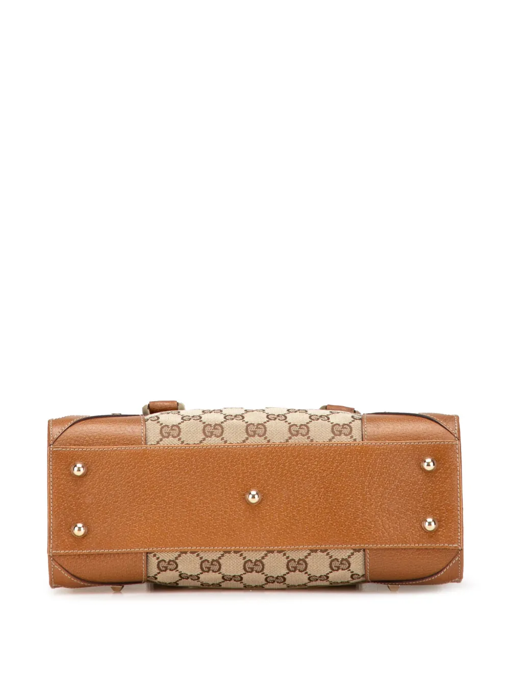 Pre-owned Gucci 2000-2015 Gg Canvas Nailhead Handbag In Brown