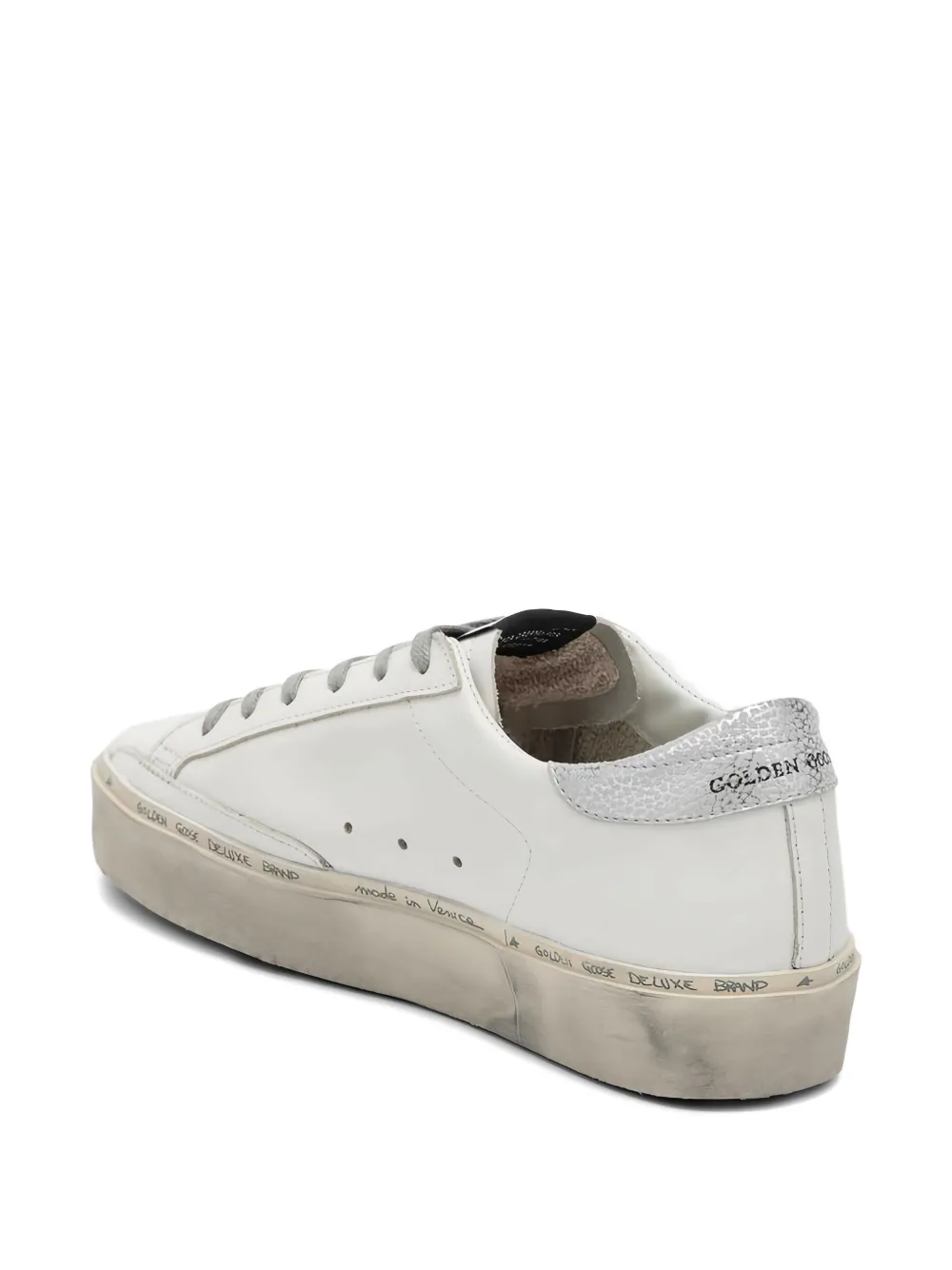 Golden Goose Vintage Leather Sneakers With Beaded Detail In White