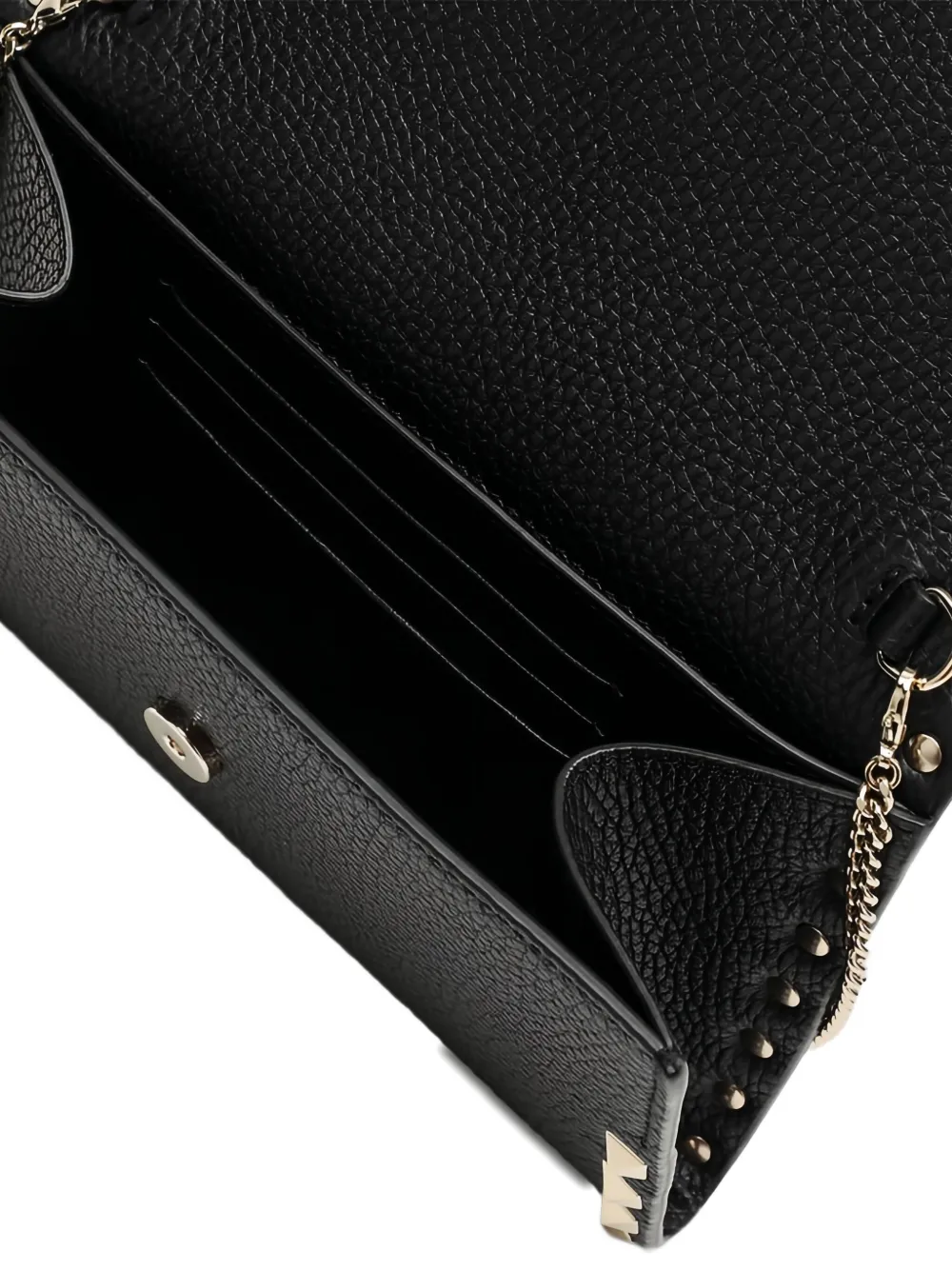 Valentino Rockstud Hammered Leather Chain Clutch In Pattern