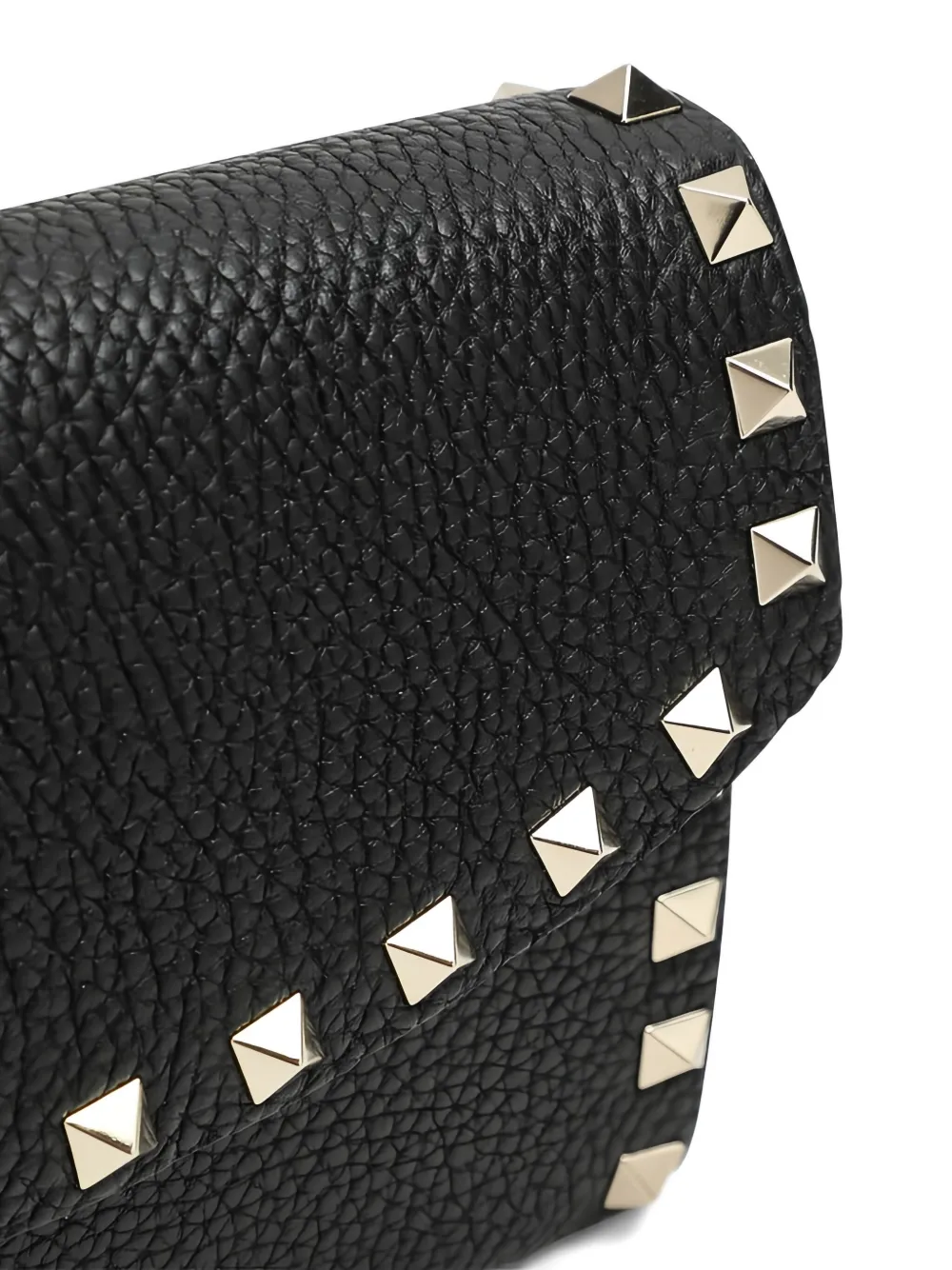 Valentino Rockstud Hammered Leather Chain Clutch In Pattern