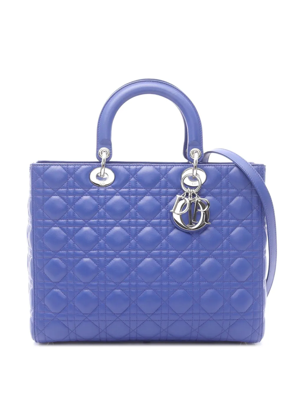 Christian Dior Pre-Owned 2000-2025 ラージ ラムスキン カナージュ レディ ディオール サッチェルバッグ Christian Dior Pre-Owned 2000-2025 ラージ ラムスキン カナージュ レディ ディオール サッチェルバッグ