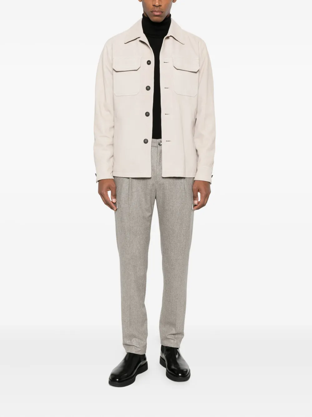 Tagliatore Flap-pockets Button-fastening Jacket In Neutral