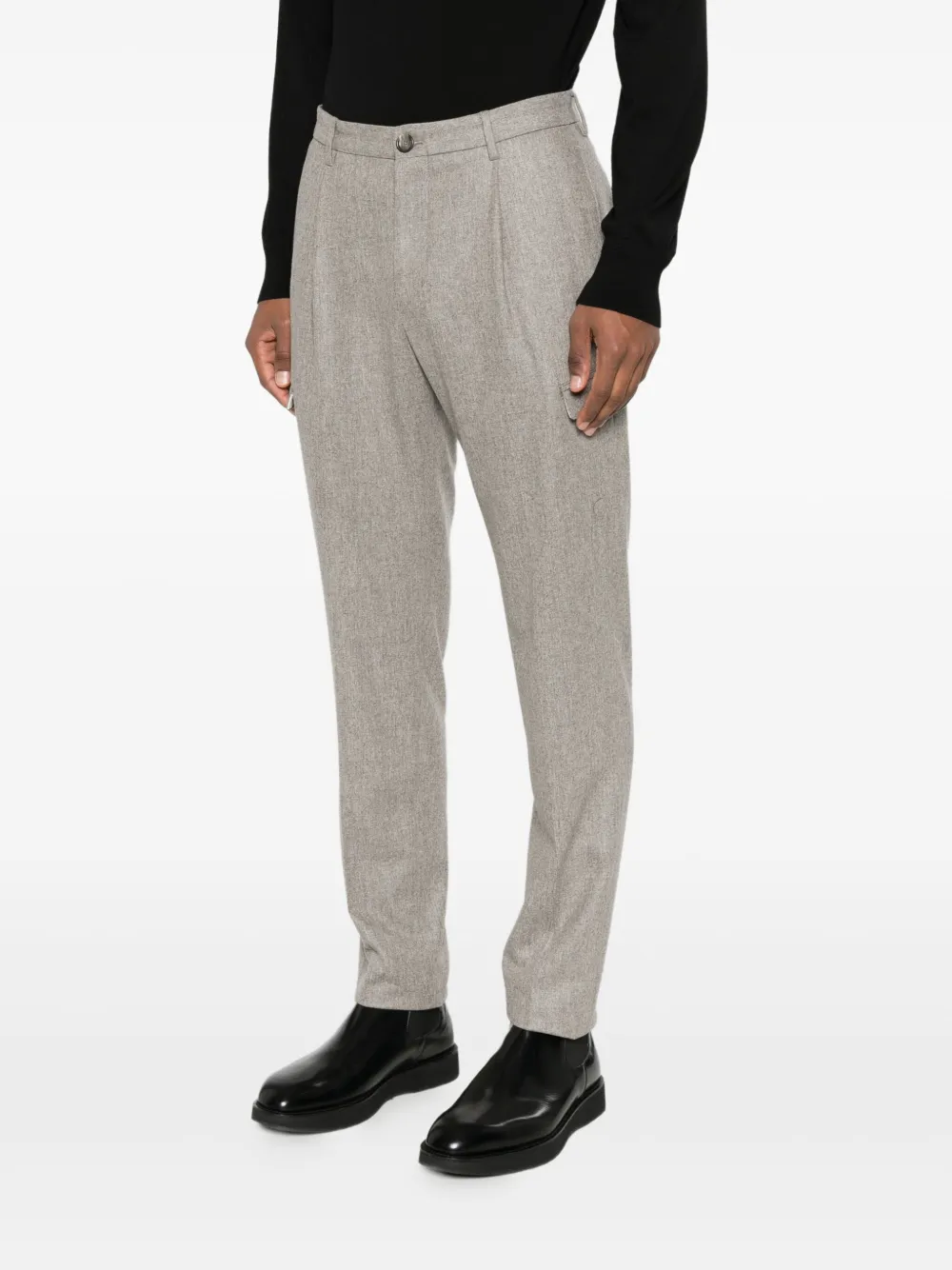 Tagliatore Pleated Cargo-pockets Trousers In Gray