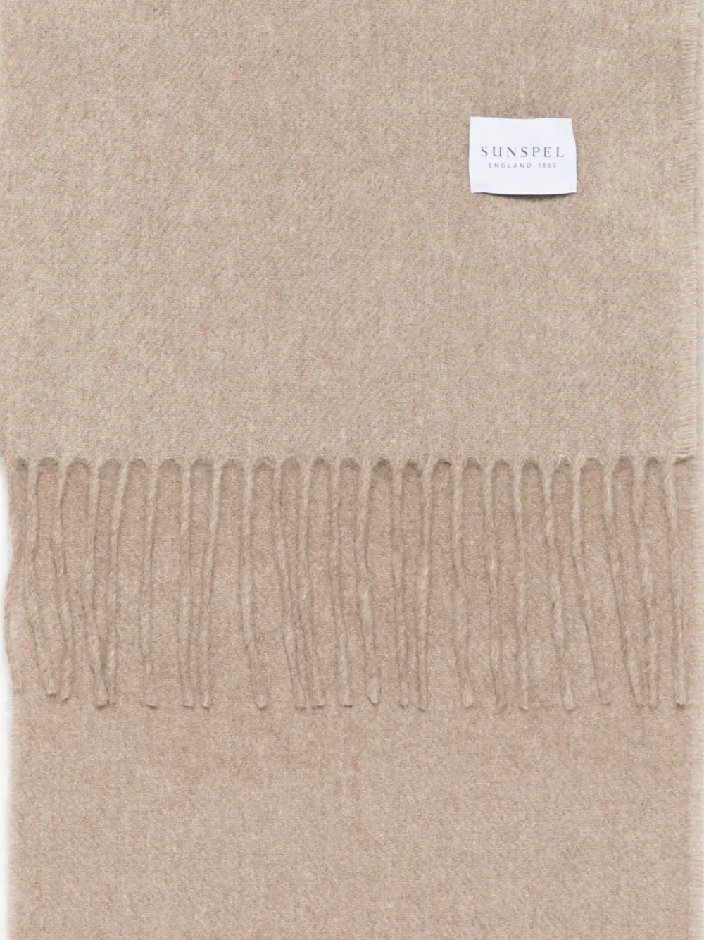 Sunspel Cashmere Fringed Scarf In Brown