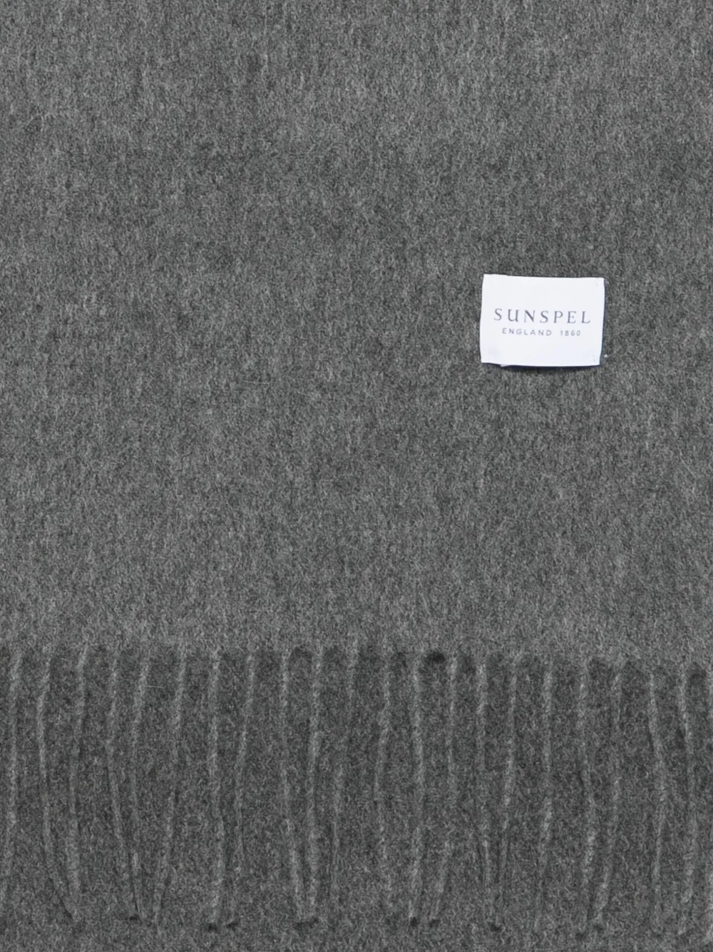 Sunspel Cashmere Fringed Scarf In Gray