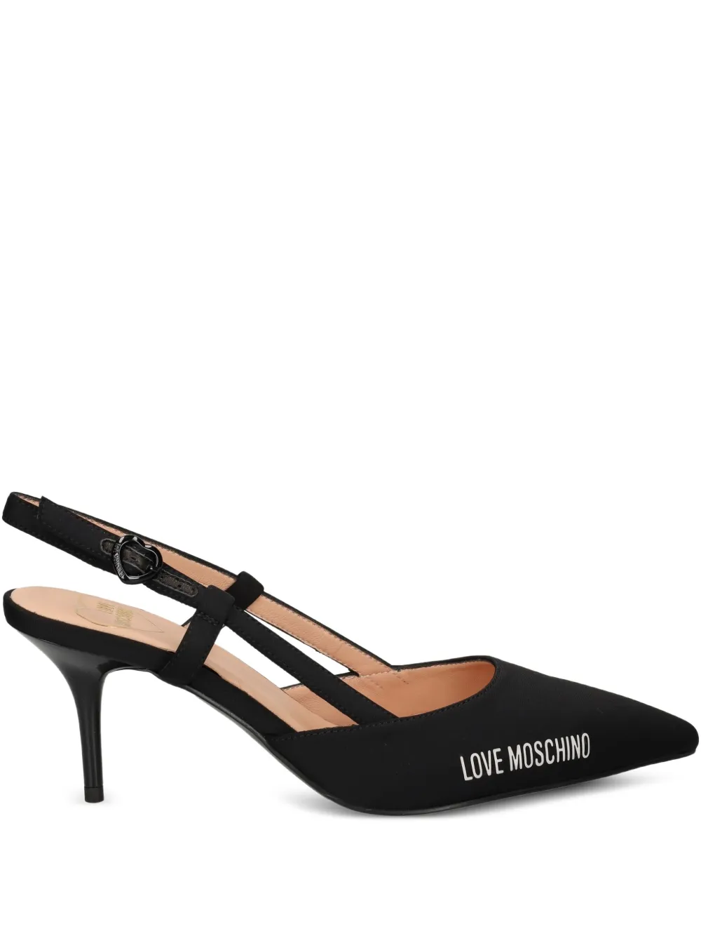 Love Moschino Slingback pumps met puntige neus Zwart