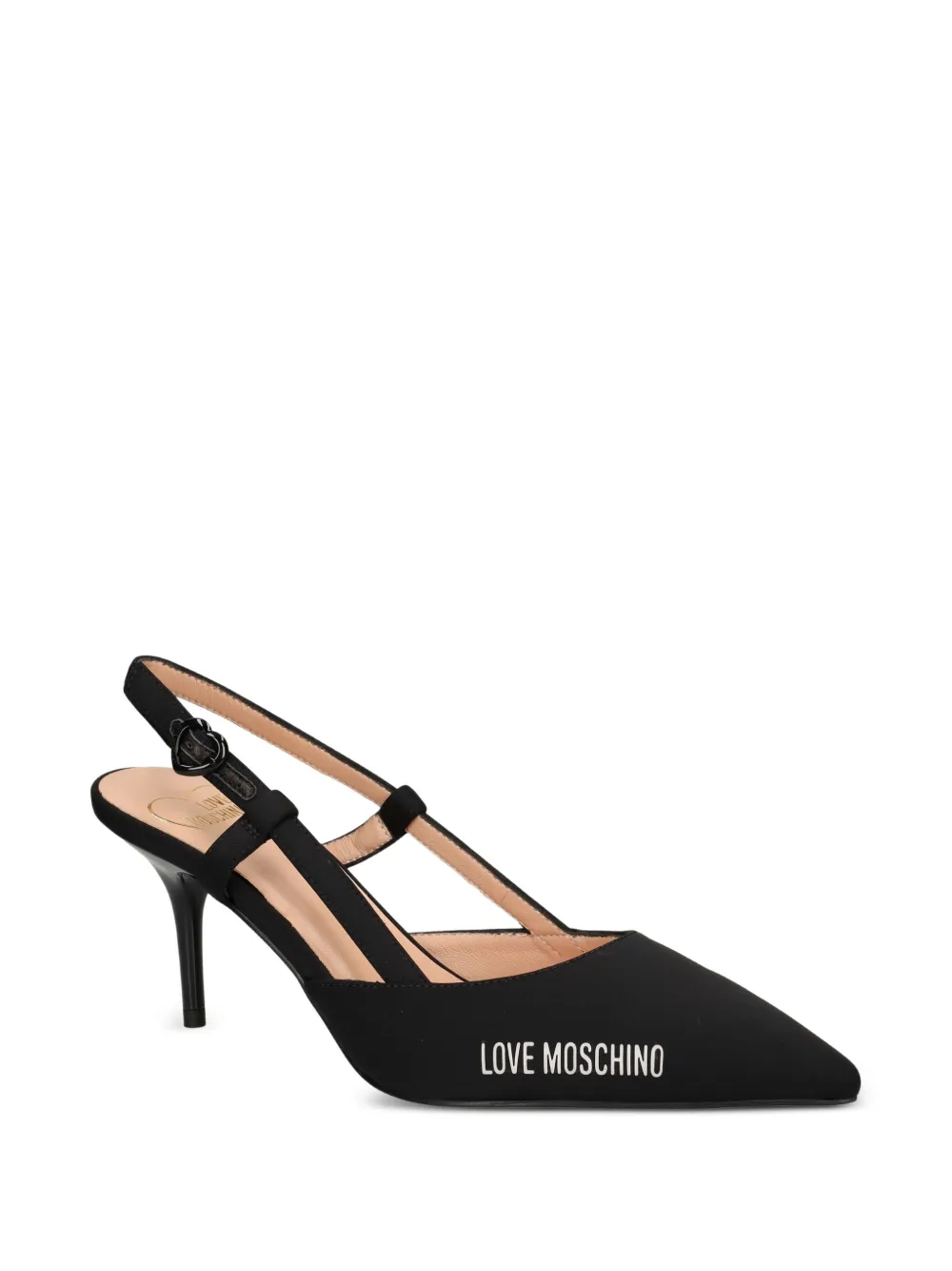 Love Moschino Slingback pumps met puntige neus Zwart