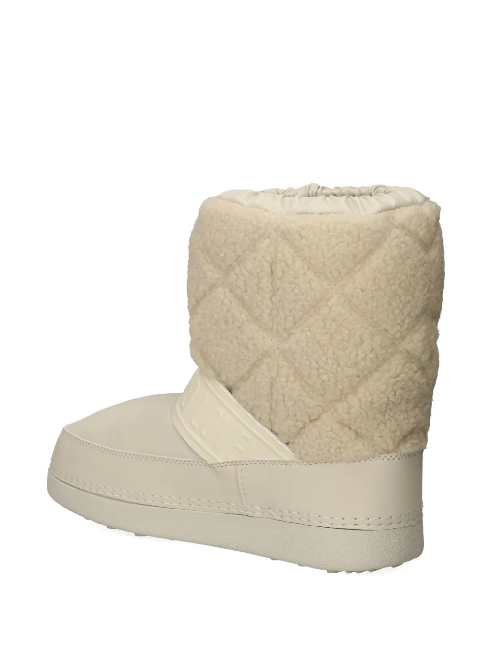 Love Moschino Quilted Strap Boots In Neutral