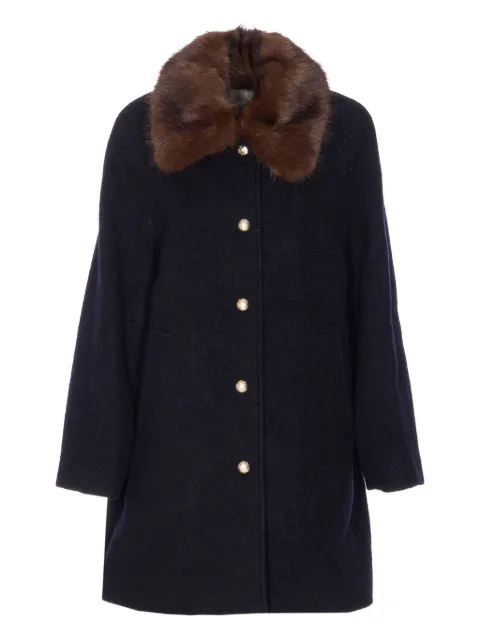 DUNST removable-collar bouclé coat