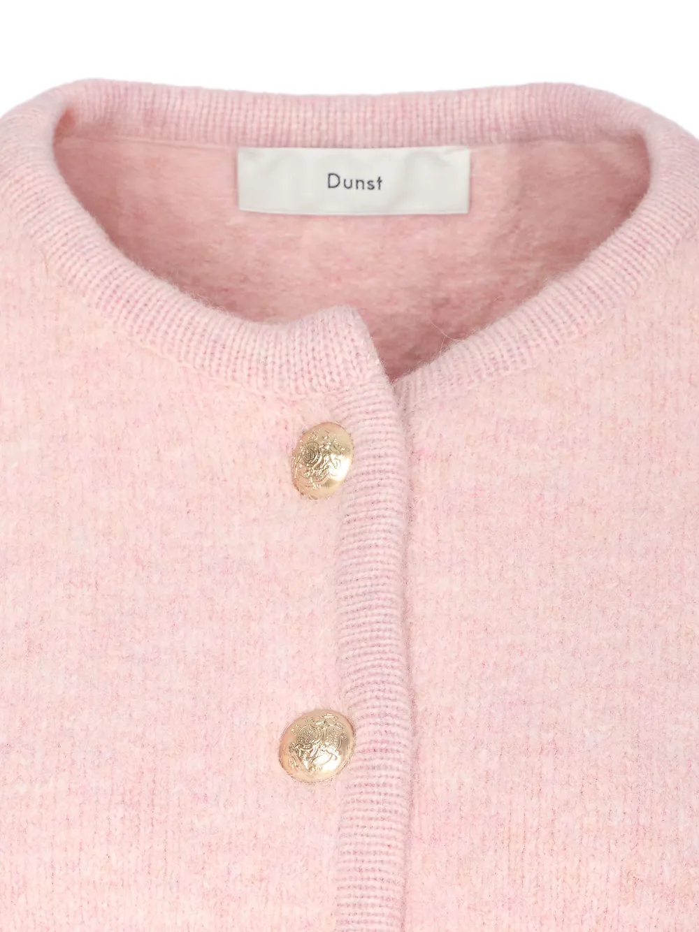 DUNST Kraagloos bouclé vest Roze