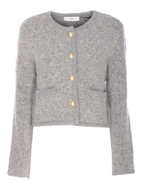 DUNST collarless bouclé cardigan