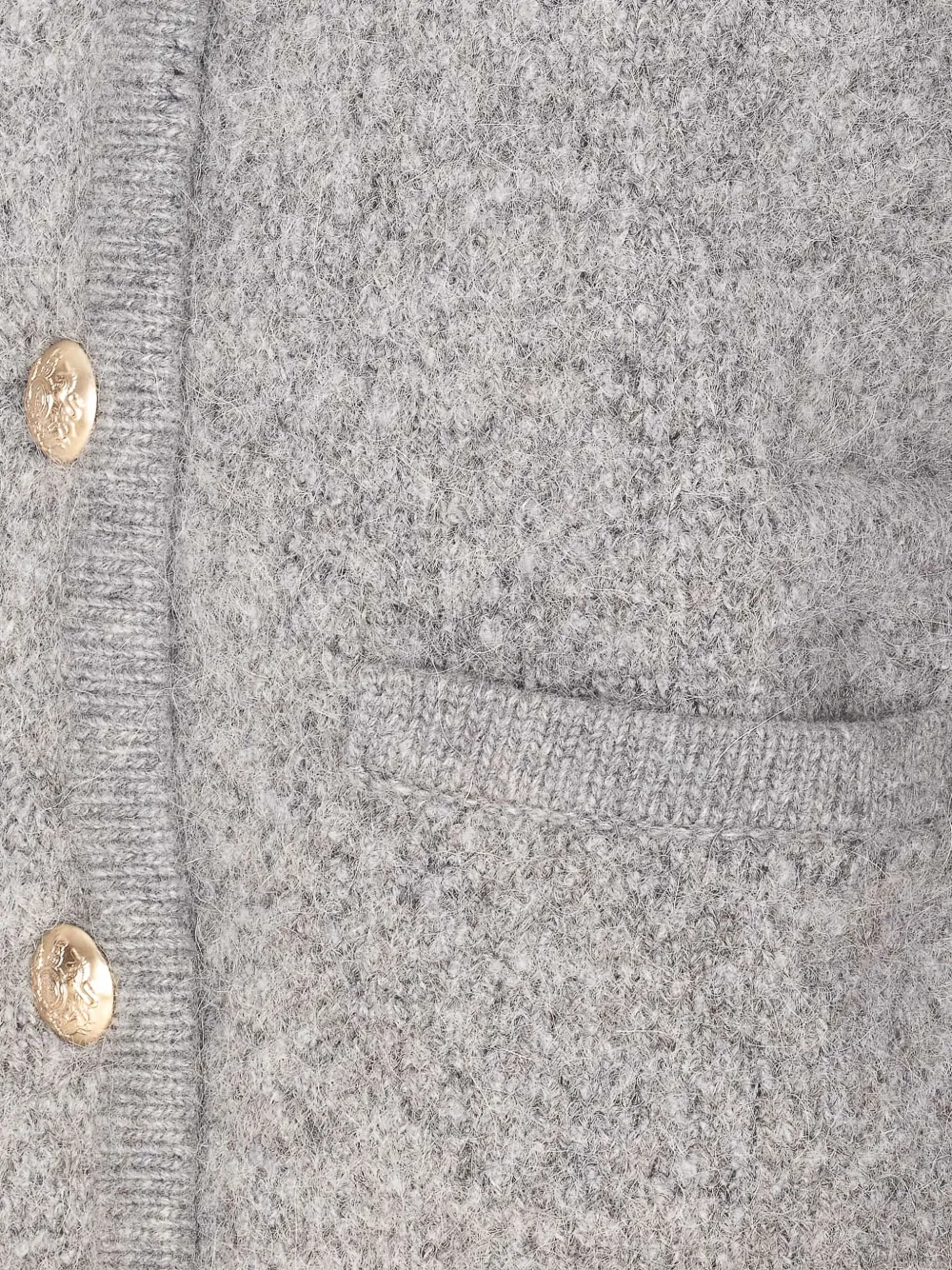 DUNST Kraagloos bouclé vest Grijs