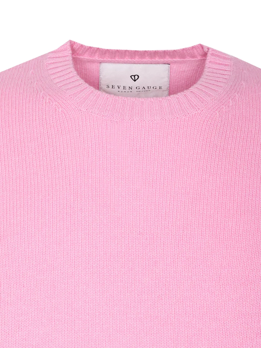 Seven Gauge Crew-neck Long-sleeves Sweater In Pink