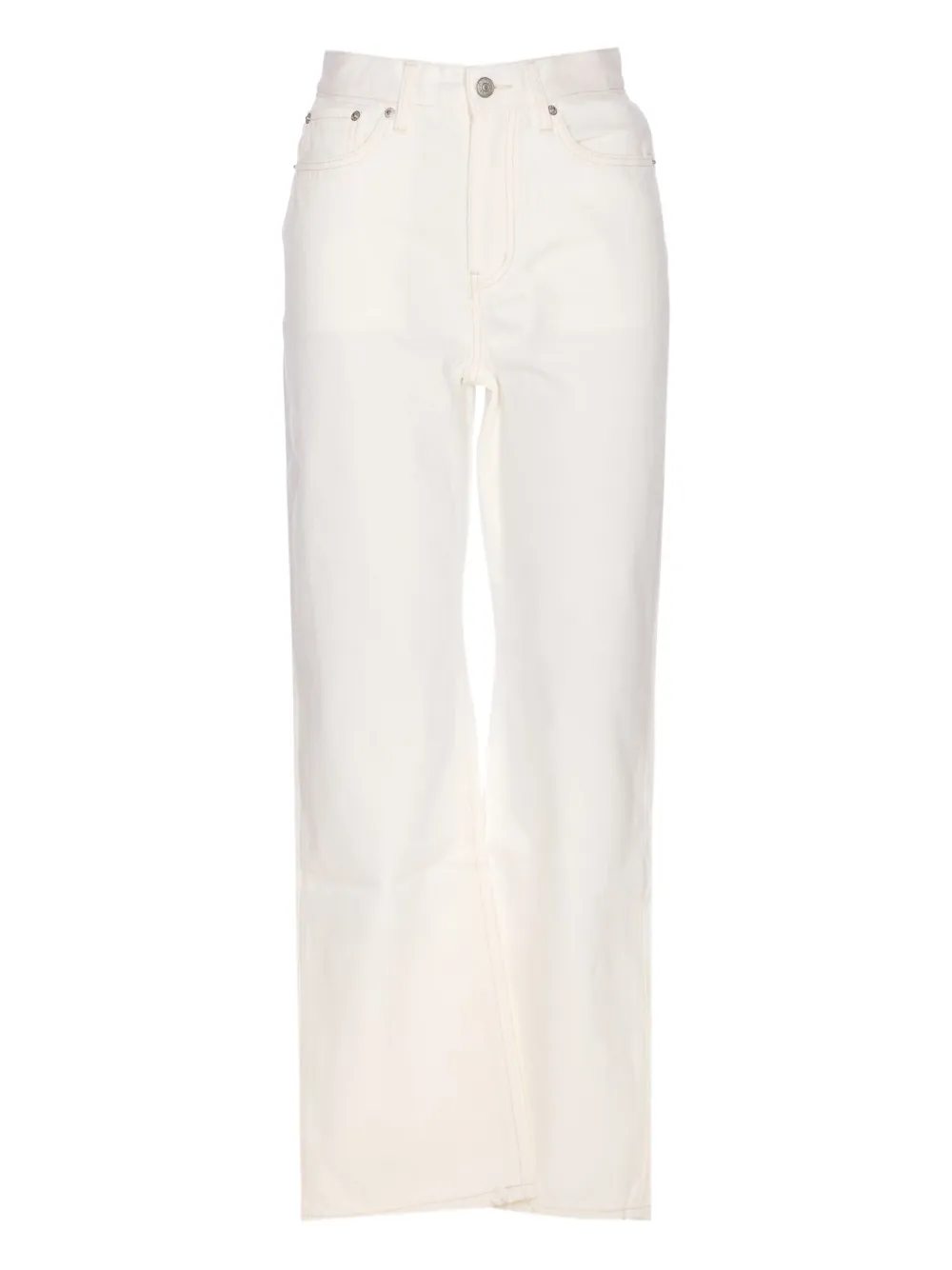 DUNST Calça jeans com patch de logo | Branco | Image 1