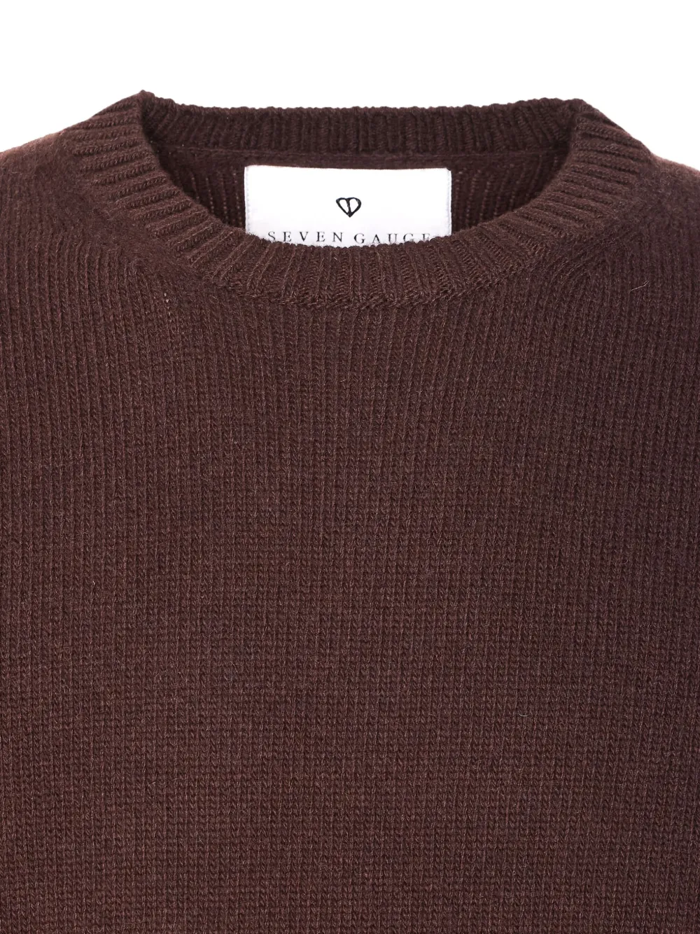 Seven Gauge Crew-neck Long-sleeve Sweater In Brown