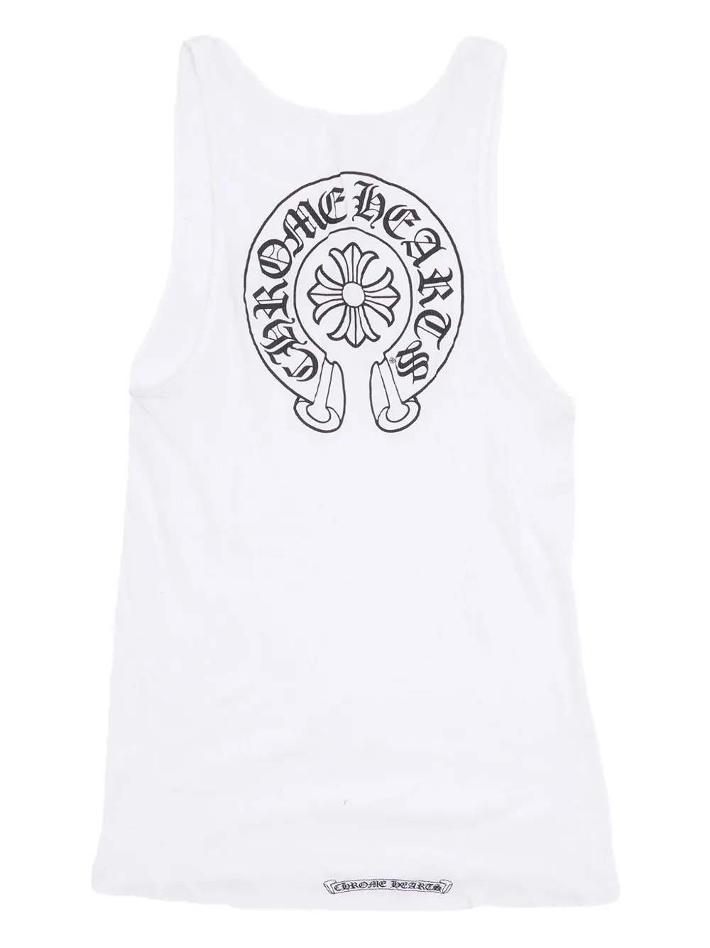 Chrome Hearts Geribbelde tanktop met hoefijzer-patroon - Wit