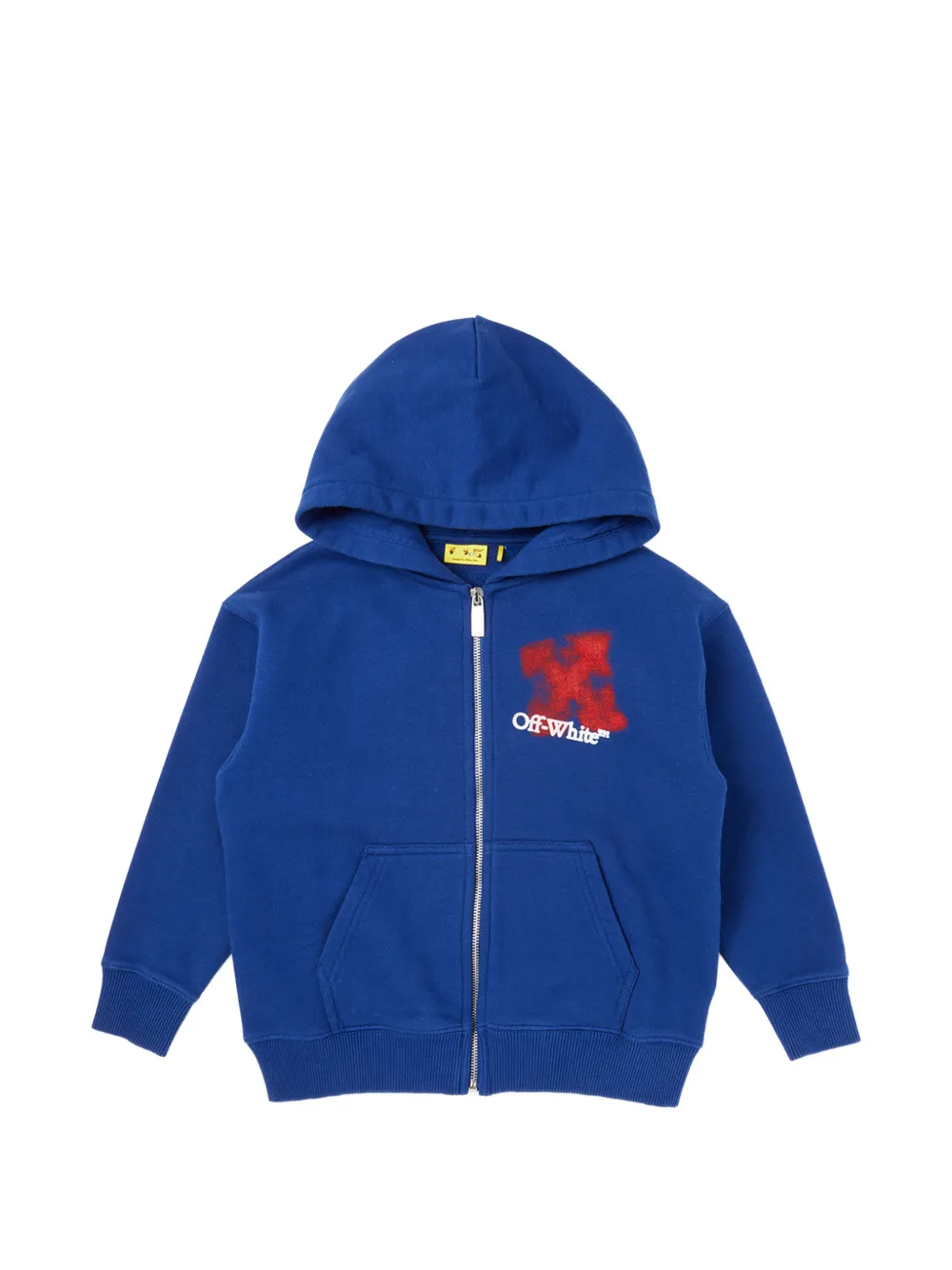 Off-White Kids zip hooded hoodie - Blu